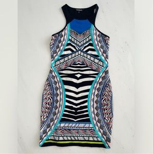 Express multi color print dress